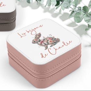 Boîte à Bijoux enfant, boîte à bijoux de Voyage Personnalisée - Cadeau Petite Fille