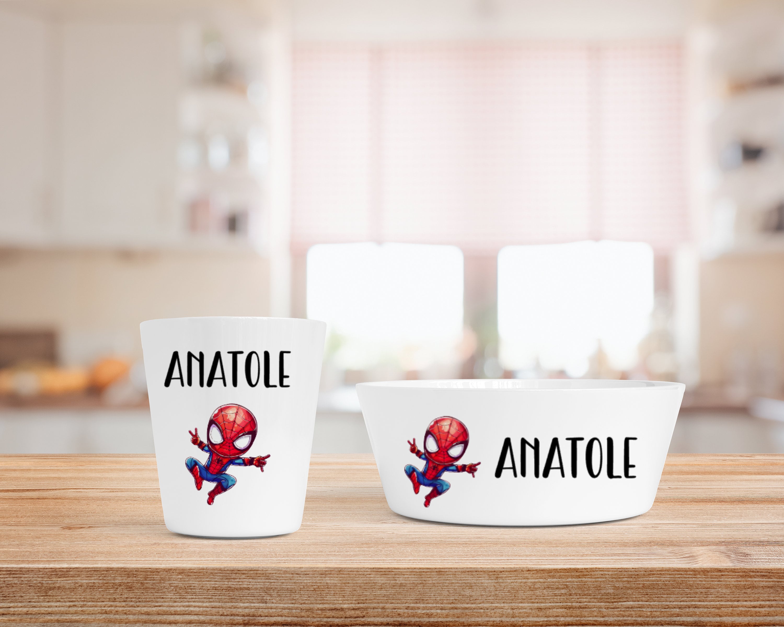 Personalized children's bowl and cup with first name - independence gift - baby tableware set - personalized kids bowl & cup - French gift