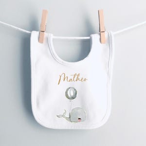 Customizable baby bib, Personalized bib with first name, personalized birth gift - &quot;Les copains du grand bleu&quot; collection