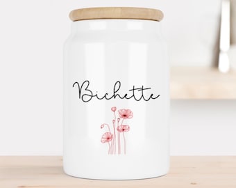 Personalized ceramic jar, cookie jar, personalized chocolate jar, candy jar, nanny gift, grandma gift