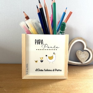 Customizable wooden pencil holder