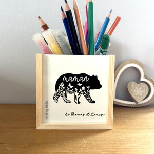 Customizable wooden pencil holder