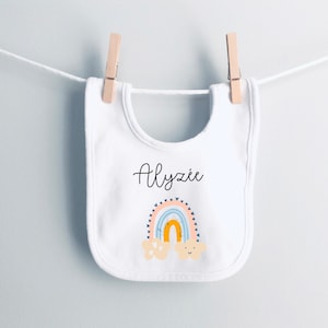 Customizable baby bib, personalized bib with first name, personalized birth gift