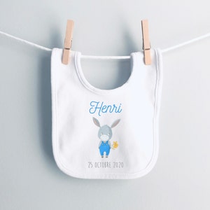 Customizable baby bib, personalized bib with first name, personalized birth gift