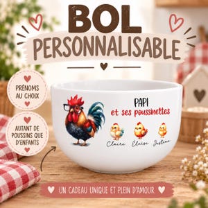 Bol en céramique personnalisé,  bol à céréales, bol fête des pères, cadeau fête des grands pères