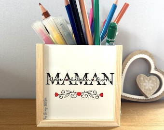 Customizable wooden pencil holder