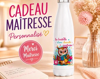 Personalized Insulated Water Bottle - Teacher/Teaching Assistant Gift - End of School Year Gift - 500ml Bottle - Nanny/Nursery Gift - Thank You Teacher