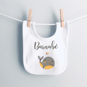 Customizable baby bib, personalized bib with first name, personalized birth gift