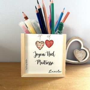 Customizable wooden pencil holder, personalized Christmas gift, personalized pencil holder, Christmas gift idea