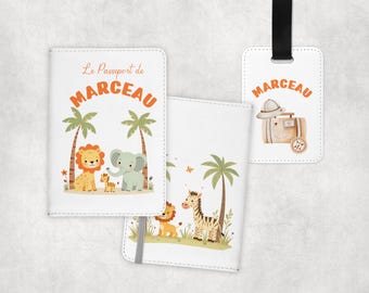 Personalized children's passport holder and/or matching luggage tag – Gift for travel, birth, birthday, summer camp, holidays