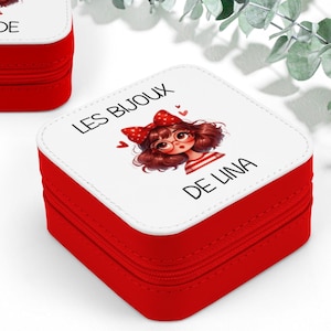 Boîte à Bijoux enfant, boîte à bijoux de Voyage Personnalisée - Cadeau Petite Fille
