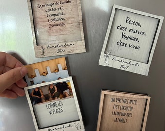 cadre photo polaroïd aimanté, cadre photo message, cadeau personnalisé message, polaroïd