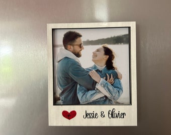 magnetic polaroid photo frame, message photo frame, personalized message gift, polaroid