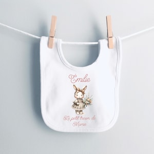 Customizable baby bib, Personalized bib with first name, personalized birth gift