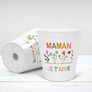 Cache-Pots en Céramique Blanc Personnalisables, pot de fleurs personnalisé, pot à plante. Cadeau fête des mères,  fête des grands mères