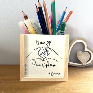 Customizable wooden pencil holder