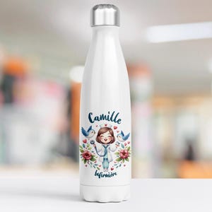 パーソナライズされた500ml断熱ボトル、看護師、介護者、医療スタッフをテーマにしたカスタマイズ可能な断熱ボトル
