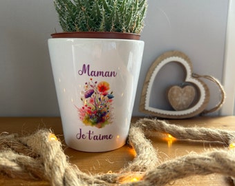 Personalized pot cover, personalized ceramic flower pot, Mother's Day gift