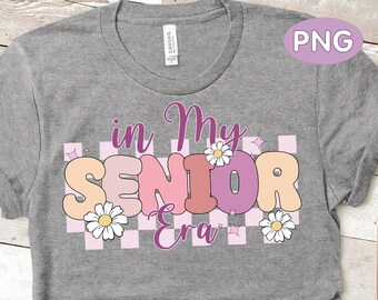 Senior Era Checkered PNG: Retro Graduation Design (Digital Download)