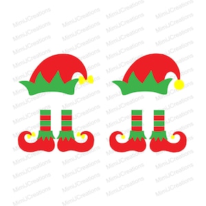 Elfo de Navidad SVG, Elfo png, Niña y niño elfo Cricut archivos cortados, Clipart, Png, Svg, Santa svg, Elfo Navidad svg, Sombrero y pies