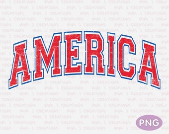Retro America PNG: USA Varsity, Patriotic Design (Digital Download)
