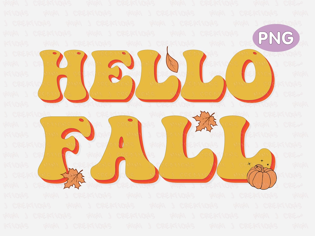Hello Fall Rounds Png Retro Hello Fall PNG, Fall Png, Pumpkin Png, Thanksgiving Pumpkin Png ...