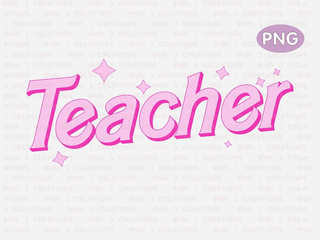 Girly Pink Teacher PNG, Teacher PNG, Back to School Teacher PNG, Teacher Sublimation, Teacher