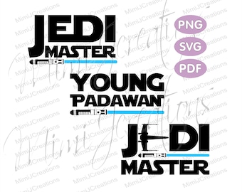 Star Wars Jedi Master SVG Bundle: Family Matching (Digital Download)