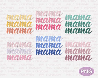 Paquete PNG de Mamá Retro: Sublimación de camisetas vintage (descarga digital)