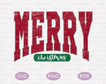 Retro Merry Christmas PNG SVG: Winter Vibes Shirt Design (Digital Download)