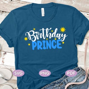 Verjaardag prins png bundel verjaardag prins Svg verjaardag jongen svg verjaardag partij shirt Cricut Cut bestanden moeder van de feestvarken