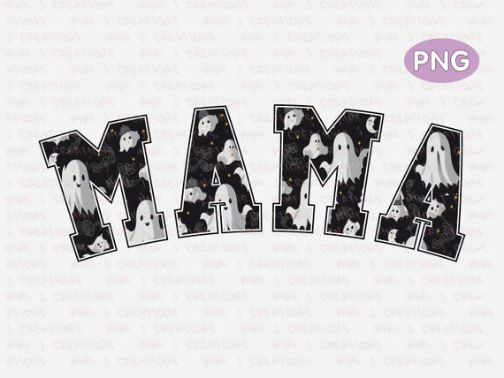 Retro Halloween Mama PNG: Groovy Spooky Sublimation Design