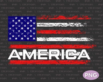 Retro Amerika Flagge PNG: Patriotisches 4.Juli Design (Digitaler Download)