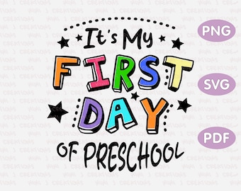 First Day of Preschool SVG PNG: Teacher Shirt Design (Digital Download)