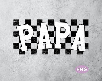 Retro Checkered PAPA sublimation, Checkered Daddy PNG, Papa png, Fathers day png, Distressed Dad Png for t-shirt