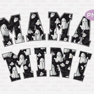 Retro Halloween png, Mama png, Mini png, Retro Halloween bundle, Matching Mama and Mini png shirts, Groovy Halloween Sublimation