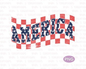 Kariertes Amerika PNG - USA Flagge Sublimation (Digitaler Download)
