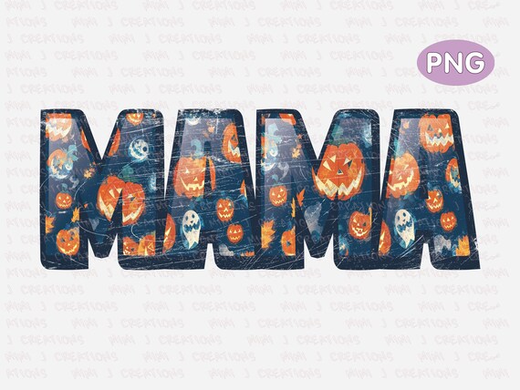 Retro Halloween Mama PNG: Groovy Fall Sublimation (Digital Download)