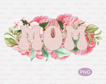 Mama Floral PNG: Boho Mom Retro Flower (Digital Download)