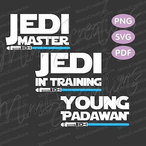 Jedi master and Jedi in training svg, Young padawan PNG, Instant Download, Matching family svg png, Star wars Svg Bundle, Star wars clipart