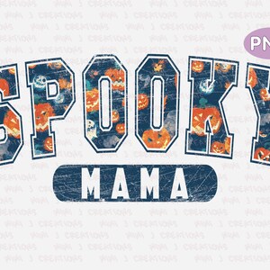 Retro Spooky Mama PNG: Halloween Pumpkin Design (Digital Download)