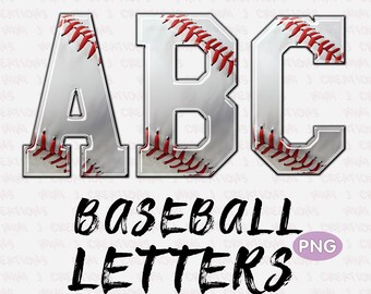 Honkballettertype PNG: Stitched Varsity Letters Alphabet (digitale download)
