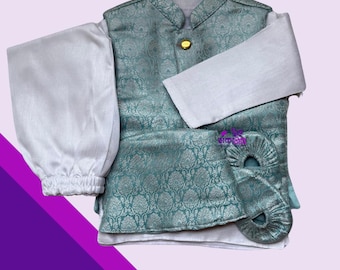 Nepali Pasni Dress Boy: Traditionelles Weaning Zeremonie Outfit mit Dhaka Topi