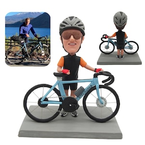 Figurines personnalisées, figurines de vélo personnalisées, cadeaux pour les amateurs de cyclisme en plein air, cadeaux d'anniversaire pour petits amis, sculptures de vélo
