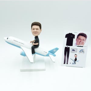 Personliga bobbleheads, specialdesignade flygplansbobbleheads, specialdesignade herrbobbleheads, specialdesignad flygplansmodellskulptur, presenter till kaptener