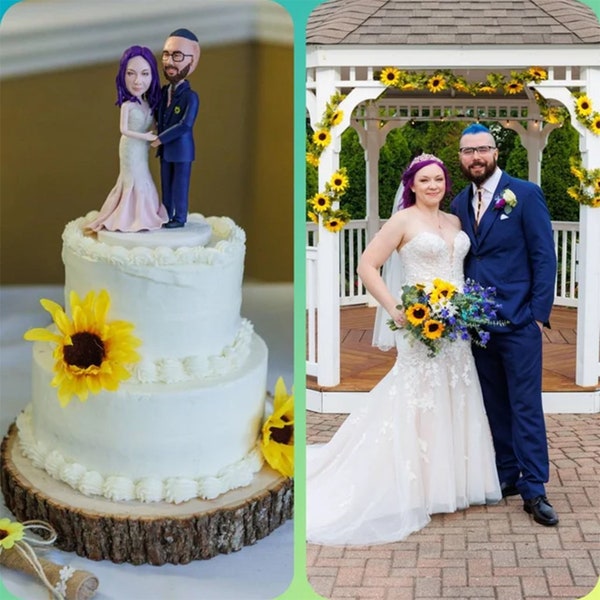 Custom Wedding Bobblehead，Custom Bobblehead Wedding Cake Topper, Personalized Wedding Cake Bobbleheads, Custom Figurine Wedding Cake Topper
