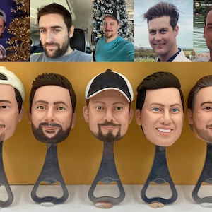 Customised bottle opener， Groom&#39;s gift， Personalised bottle opener ，Customised head bottle opener， Best man gift，Birthday gift