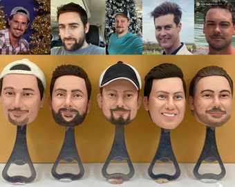 Customised bottle opener， Groom's gift， Personalised bottle opener ，Customised head bottle opener， Best man gift，Birthday gift