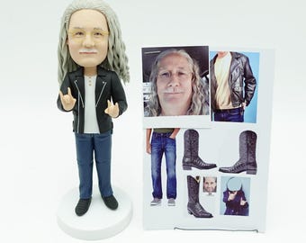 Muñecos cabezones personalizados, muñecos cabezones personalizados para hombres, muñecos cabezones de rock personalizados, regalos de aniversario para novios, regalos de cumpleaños, regalos de Navidad