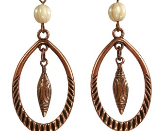 Copper Hoop Earrings: Boho Statement Earrings